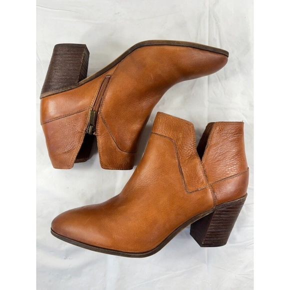 Franco Sarto Odessa Tan Leather Ankle Boots Women's Size 9 - Picture 10 of 12